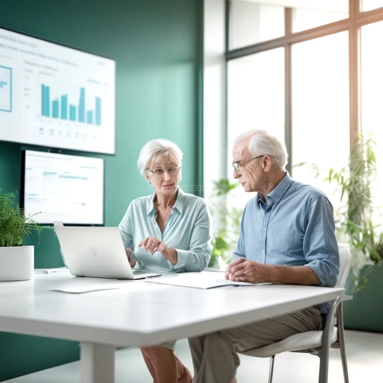 Elderly couple reviewing insurance plans